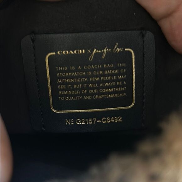 Coach Jennifer Lopez Marlie Top Handle Satchel Monogram Shearling Crossbody Bag - Picture 13 of 16